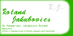 roland jakubovics business card